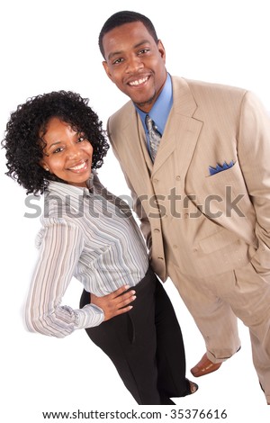 stock photo : a successful couple poses for the camera