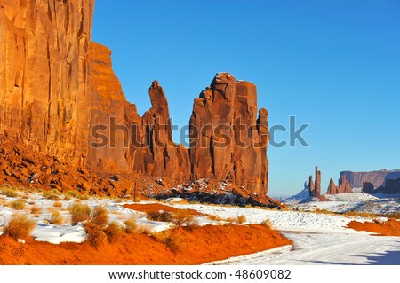 Red rock creations in Monument valley in Utah