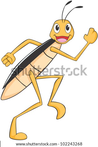 Happy Firefly Cartoon Stock Vector Illustration 102243268 : Shutterstock