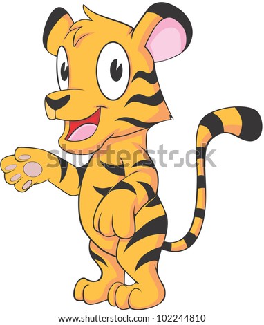 Happy Baby Tiger Cartoon