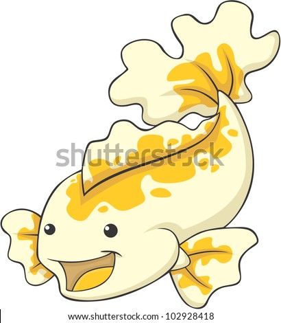 Cute Koi Fish Cartoon - Stock Image - Everypixel