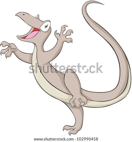 Happy Komodo Dragon Cartoon - Stock Image - Everypixel