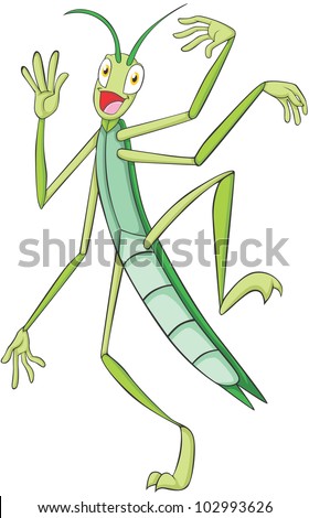 Happy Stick Insect Cartoon
