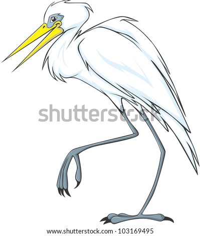 cartoon egret