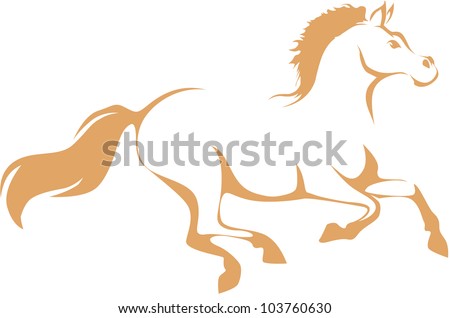 Creative Race Horse Illustration