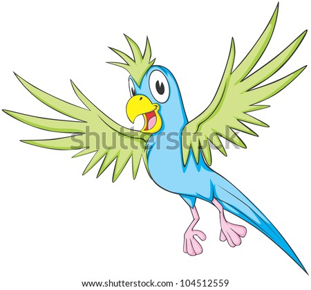 Cute Flying Parrot Illustration