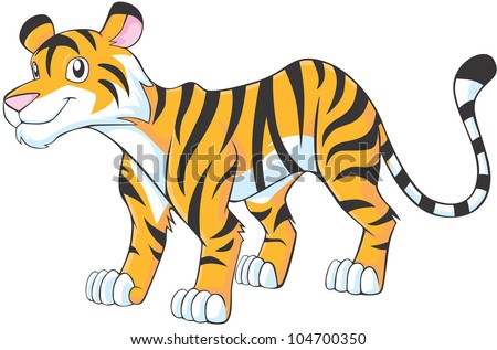 Happy Tiger Cartoon Stock Vector Illustration 104700350 : Shutterstock