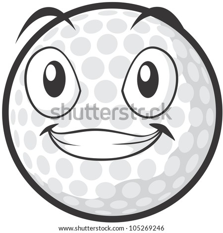 Happy Golf Ball Illustration