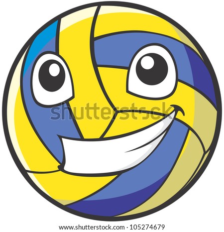 Happy Volleyball Illustration