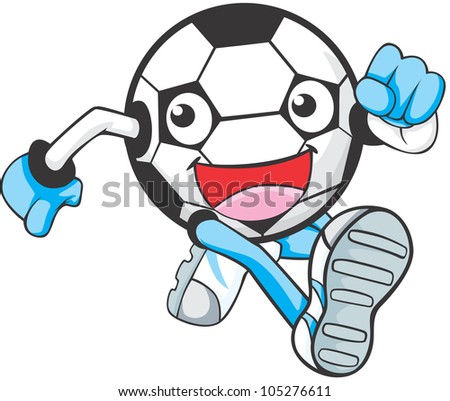 Happy Soccer Player Illustration running