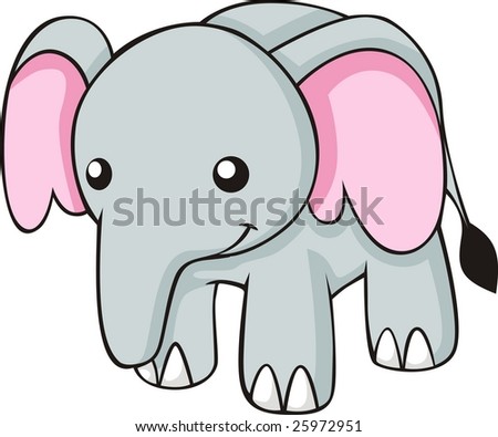 baby elephant clip art. stock vector : happy aby