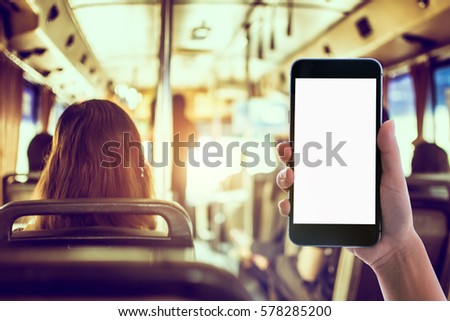 Business people Working With Modern Devices, Digital  And Mobile Phone on bus