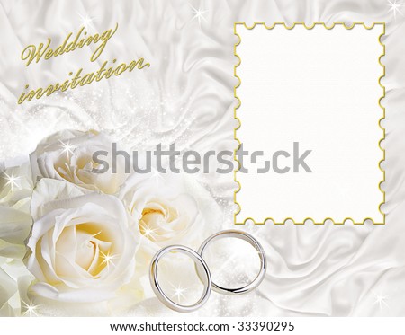 stock photo A card for a wedding invitation with a frame for sample text