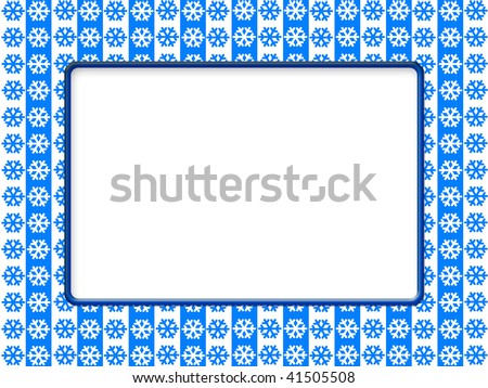 Abstract snowflakes background with a frame for notes or photos