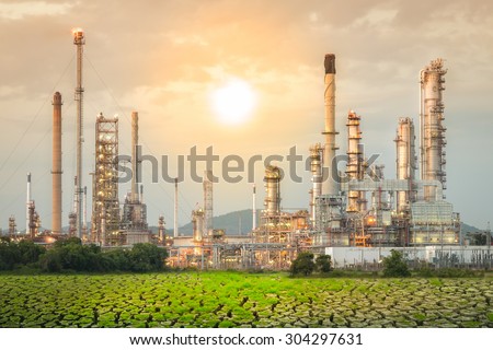 Oil Refinery factory in the morning , petrochemical plant , Petroleum , Oil , Gas