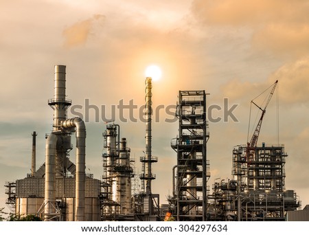 Oil Refinery factory of panorama , petrochemical plant , Petroleum