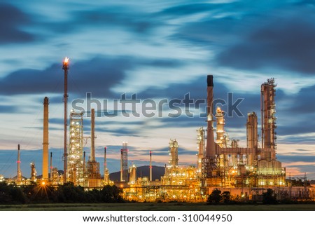 Oil Refinery factory in the morning , petrochemical plant , Petroleum