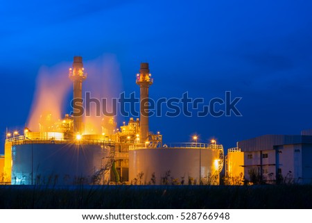 power plant in the petrochemical plant at blue sky