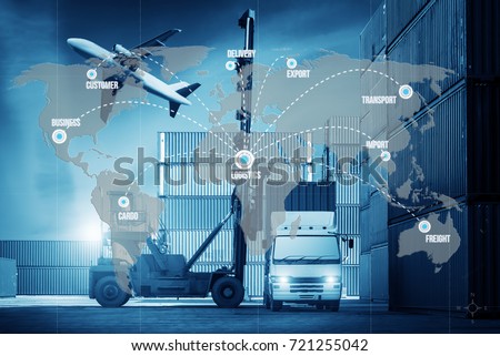 Best global connection of Industrial Container Cargo freight ship for Logistic Import Export background