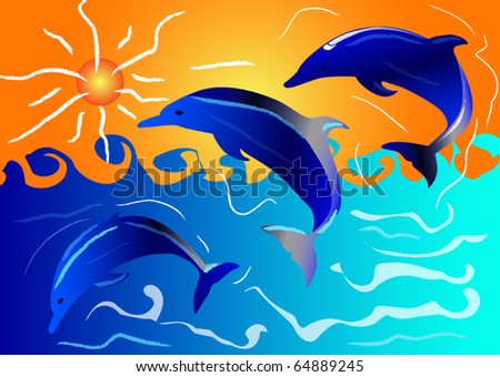 cartoon sunset background. with sunset in ackground.