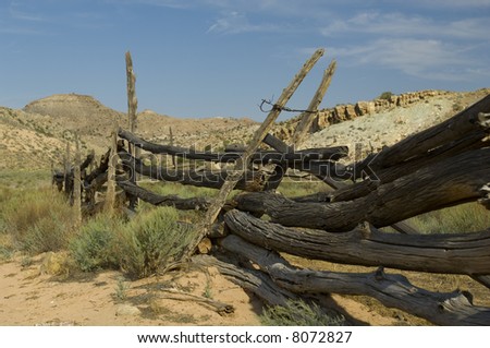 Rail fence - Wolfe Ranch - historic ranch - Arches National Park, Utah