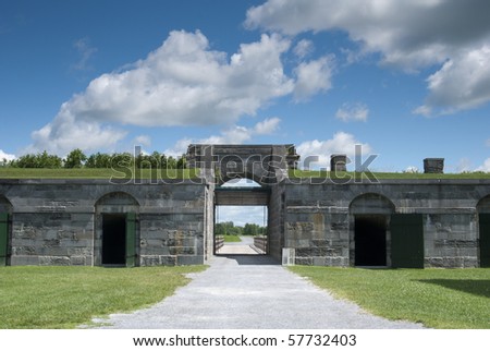 A view on the entrance of Fort Lennox seen from inside of the fort.
