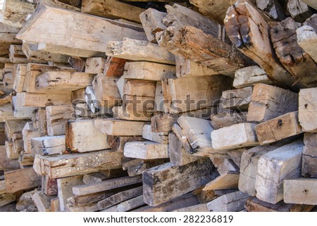 wood piling up background