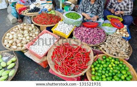 open air market in the southern Vietnam