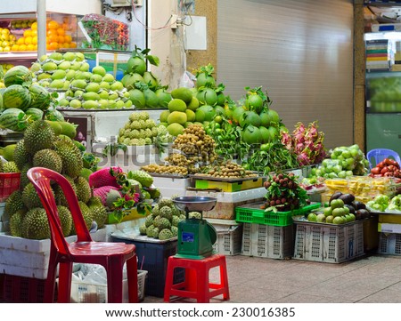 Fruit for sale at night fruit shop