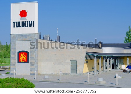 JUUKA, FINLAND - JUNE 1, 2011: The Tulikivi company facade. The company is one of the worlds leaders in production of masonry heaters and stoves of soapstone - tulikivi (Finnish).