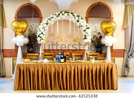 stock photo a laid wedding banquet table at a restaurant