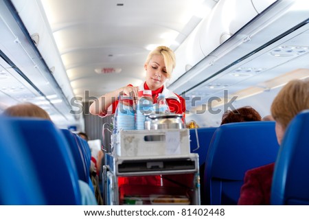 MOSCOW - MAY 28: Unidentified air hostess of \