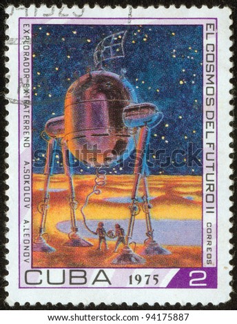 CUBA - CIRCA 1975: A stamp printed by the Cuban Post is from series \