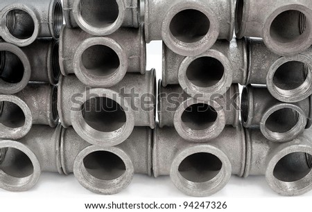various metal tee fittings with inner thread, for pipes