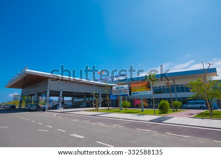 CAM RANH, VIETNAM - OCTOBER 8, 2015: A facade of the Cam Ranh International Airport, one of the 10 international airports pf the country. It serves the city of Nha Trang which 30 km from the airport.