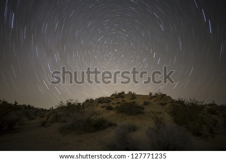 North star mojave desert night in California\'s Joshua Tree National Park