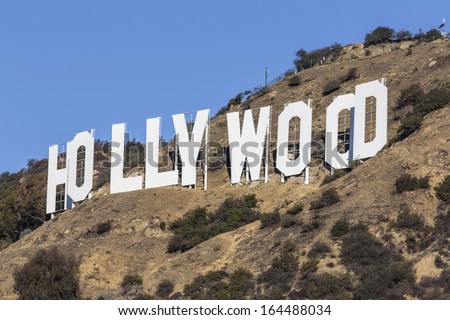 Hollywood, California - October,31: Hugh Hefner And Others Donate Money To The Hollywood Sign Trust To Protect Land Behind The Sign From Development, On October 31, 2013 In Los Angeles, California.