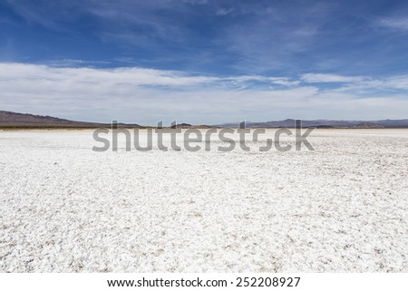 Salt flat dry lake near Zzyzx in California's vast Mojave desert.