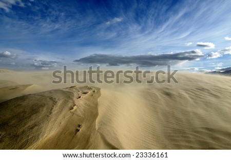 Sand storm at Olancha Dunes in California.