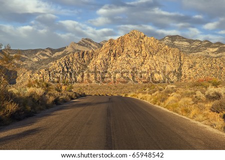 Dawn light at Red Rock scenic loop road near Las Vegas Nevada.