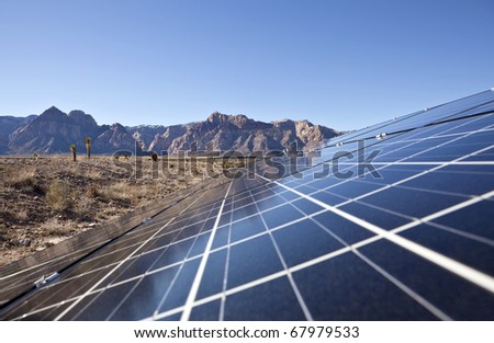 Mojave desert solar array at Red Rock Canyon National Conservation Area.