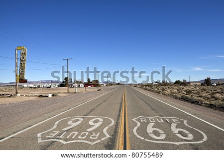 Decayed portion of historic Route 66 in Bagdad California.