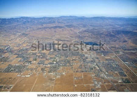 Aerial of Palmdale in California\'s Mojave desert.