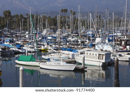 Santa Barbara Marina on a warm and bright afternoon.