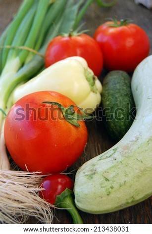 closeup of fresh seasonal vegetables
