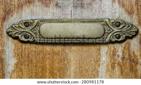 old label on the door