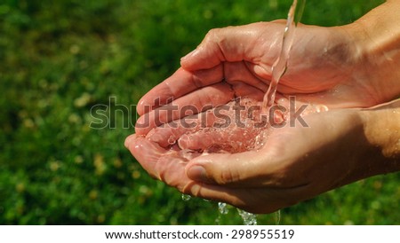 clear water in hands