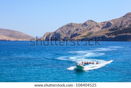Water play, Baska sea, Krk island in Dalmatia - Croatia