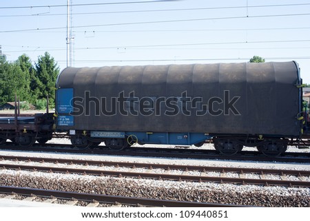 View of a Wagon of steel in the railroad