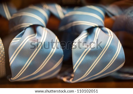 Photo of italian striped ties in the shop